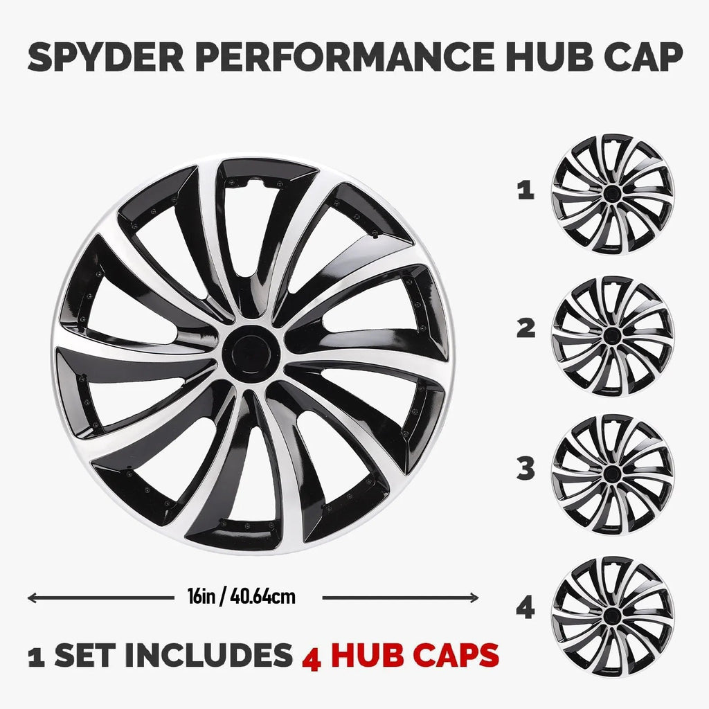 4 Pcs 16 Inch Hubcaps Anti Scratch Protection Stylish Look Universal Fit R16 Wheel Rim Cover for Most Cars Truck SUV CM World