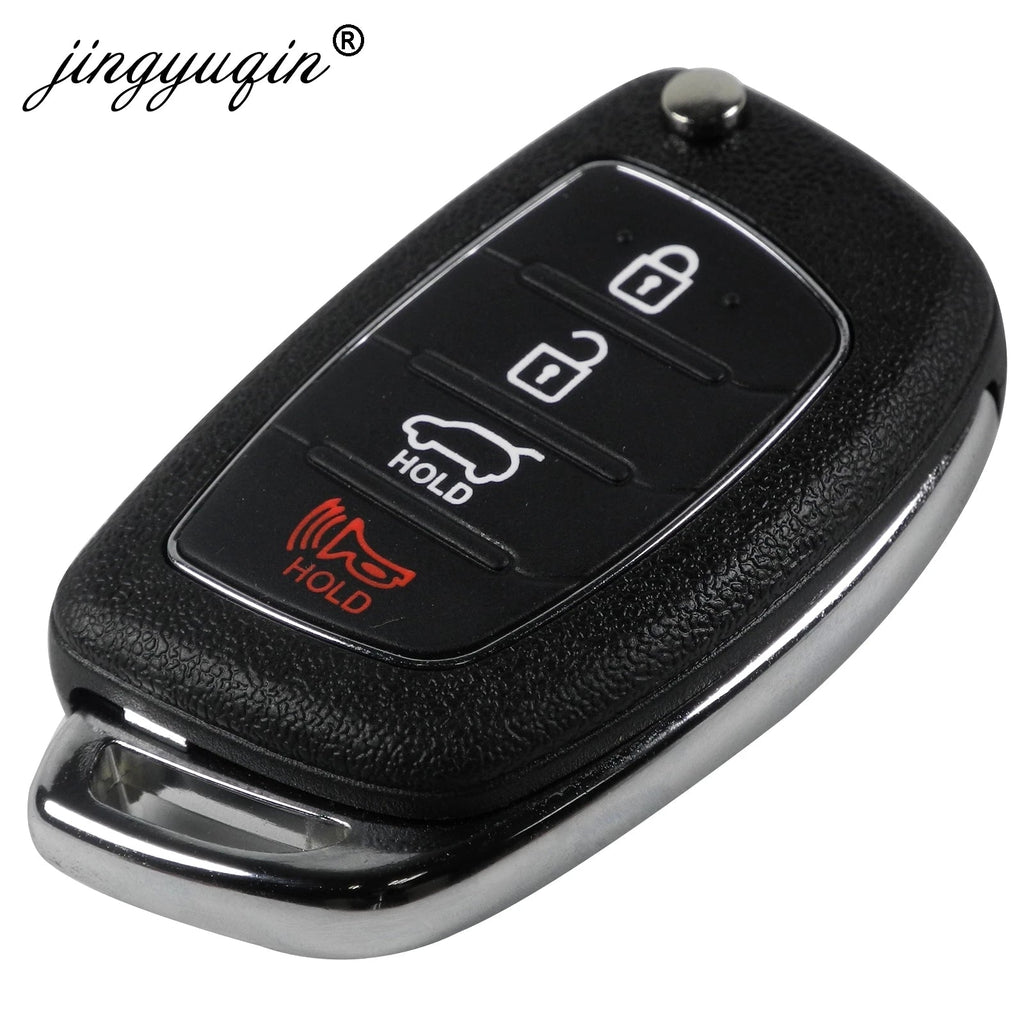 10pcs Shell Flip Remote Key Case Fob 4 Button For Hyundai Mistra Santa Fe Sonata Tucson Accent I30 I40 IX45 TOY40/TOY20R/HYN14 CM World