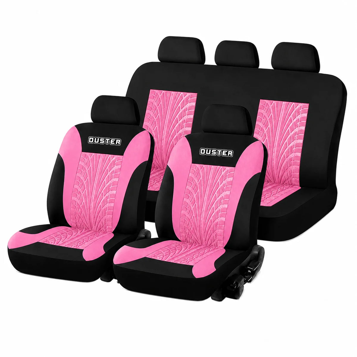 Universal Car Seat Covers Full Set Fit Front Rear Auto Seat Protector Tire Track Pattern for Cars SUV
