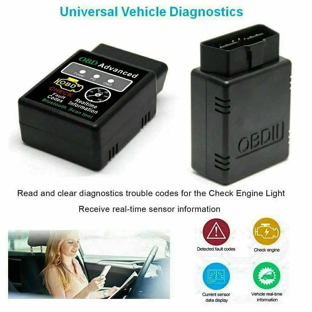 OBD V2.1 V1.5 ELM327 OBD2 Auto Scanner OBDII Car Tester Bluetooth 5.1 Car Diagnostic Tool for Android Windows Symbian for Iphone Car Mobile World