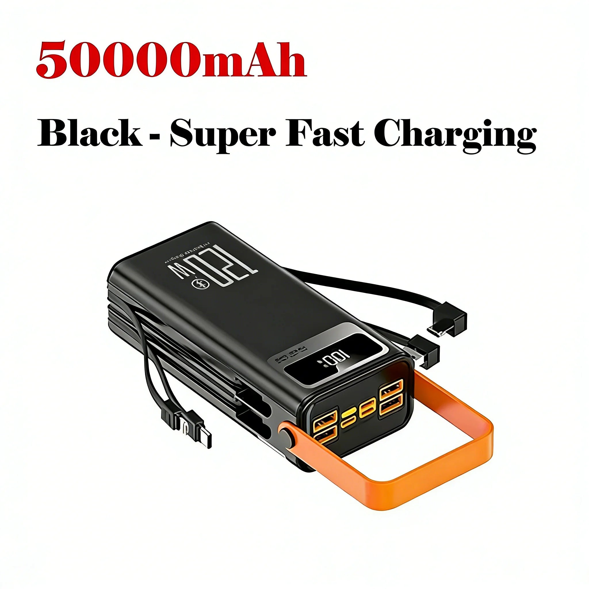 120W 150000mAh Fast Charging Power Bank Large Capacity Outdoor Mobile Power Supply External Spare Battery for Outdoor Camping Car Mobile World