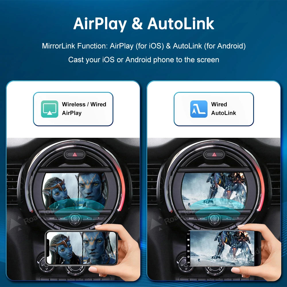 RoadTop Wireless CarPlay Android Auto for Mini R55 R56 R57 R58 R60 R61 F54 F55 F56 Clubman Countryman Cooper John Cooper Works CM World