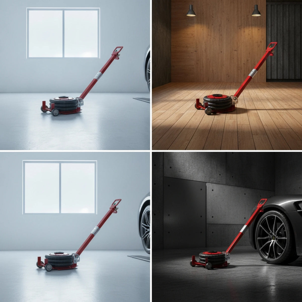 Pneumatic Hydraulic Jack Ergonomic Car Jack with Wheeled Base Stable Long-Lasting for Mechanics, Garages, Repair Shops