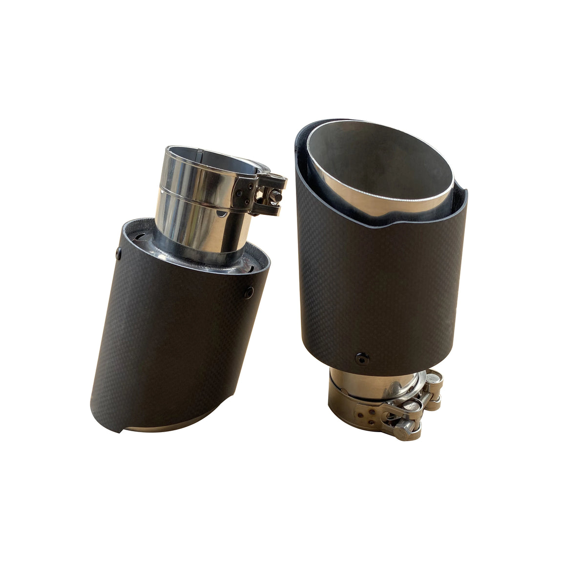 1PC Automotive Universal Stainless Steel Exhaust Pipe Muffler Carbon Fiber Trim Tail Pipe Exhaust Tip Exhaust Tip