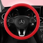 Car Anti-Slip Leather Steering Wheel Cover Universal Car Steering Wheel Protective Cover Fashion Style 38cm Sport Style Cool CM World