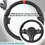 Custom Car Steering Wheel Cover For BMW M Sport 1 Series F20 M135i M140i M235i M240i X1 F21 F48 X2 F39 X3 F25 Microfiber Leather CM World