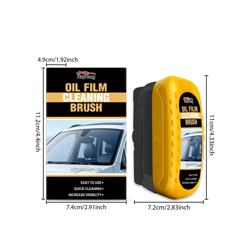 Portable Car Glass Cleaner Brush Effortlessly Remove Oil Film Water Marks and Dirt Keep Windshield Transparent for Safe Driving