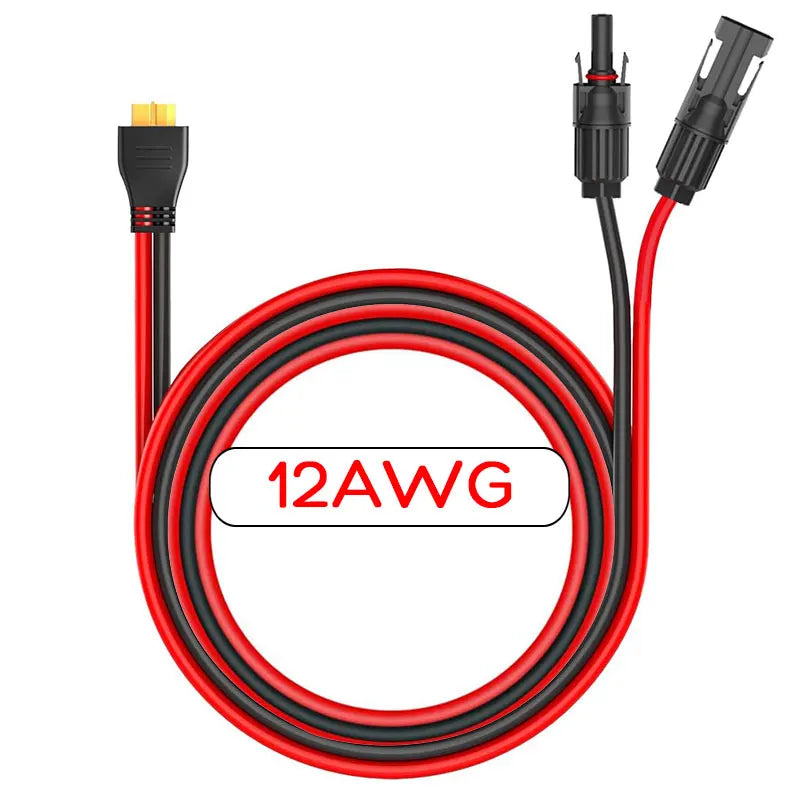 1.5m/5Ft XT60 Female to Solar Cable for Anker SOLIX F1200/F1500/F2000/F2600/F3800/C800 Plus/C1000 Portable Power Stations.