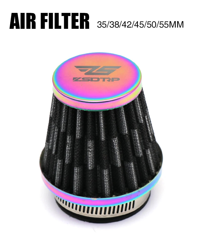 ZSDTRP Universal 35/38/42/45/50/55/58mm Motorcycle Air Filter Intake Pipe for 50cc 110cc 125cc 250cc ATV Dirt Bike Accessories CM World