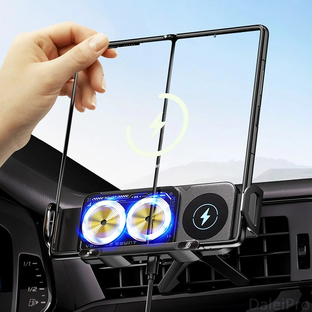 Universal Car Phone Holder Wireless Charger Phone Mount Intelligent Induction Electric Rotation Phone Holder Charger Magsafe CM World