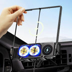Universal Car Phone Holder Wireless Charger Phone Mount Intelligent Induction Electric Rotation Phone Holder Charger Magsafe CM World