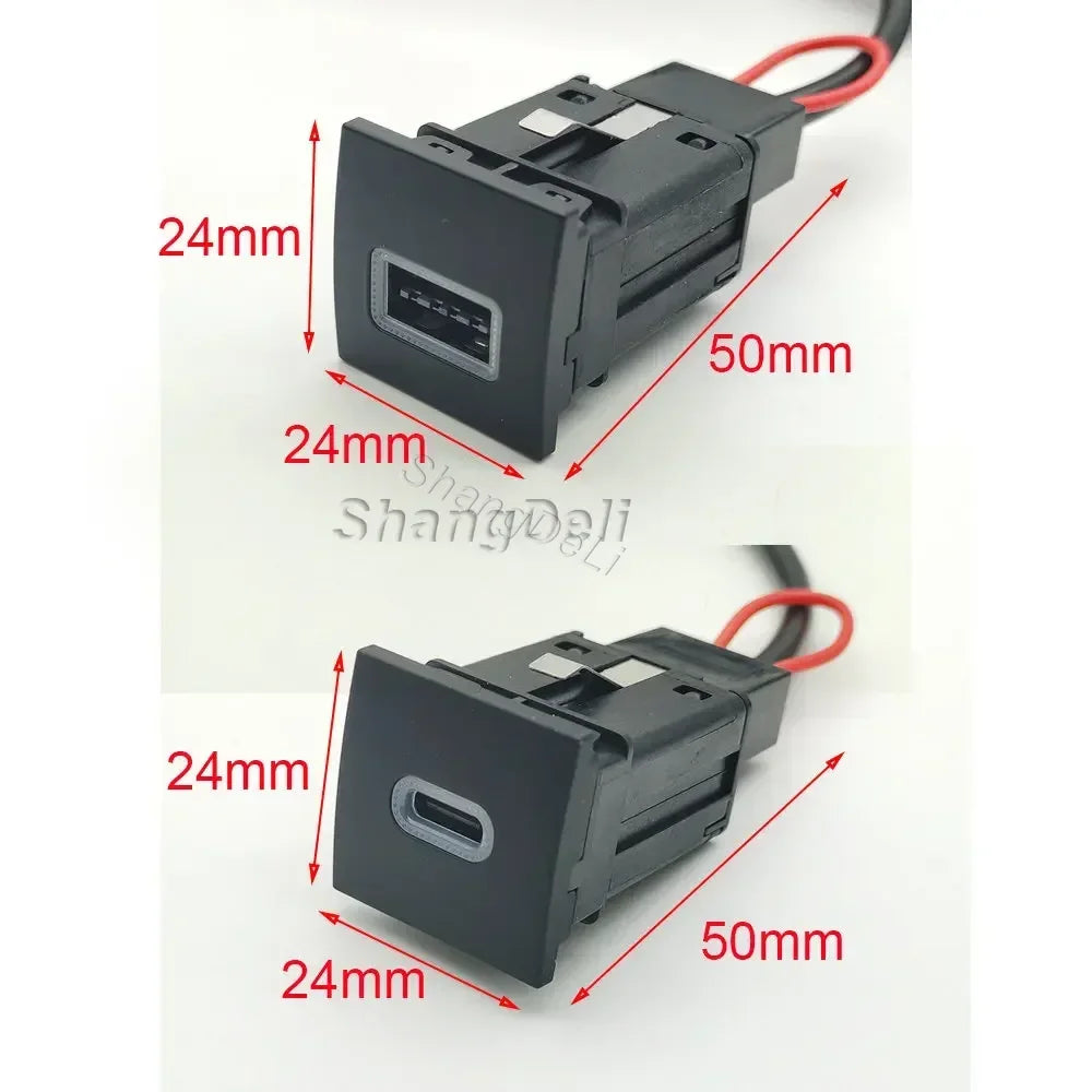 Quick Charge QC3.0 USB Interface Socket Fast Car Charger Auto Phone Charging Adapter Button Fit For Golf 6 MK6