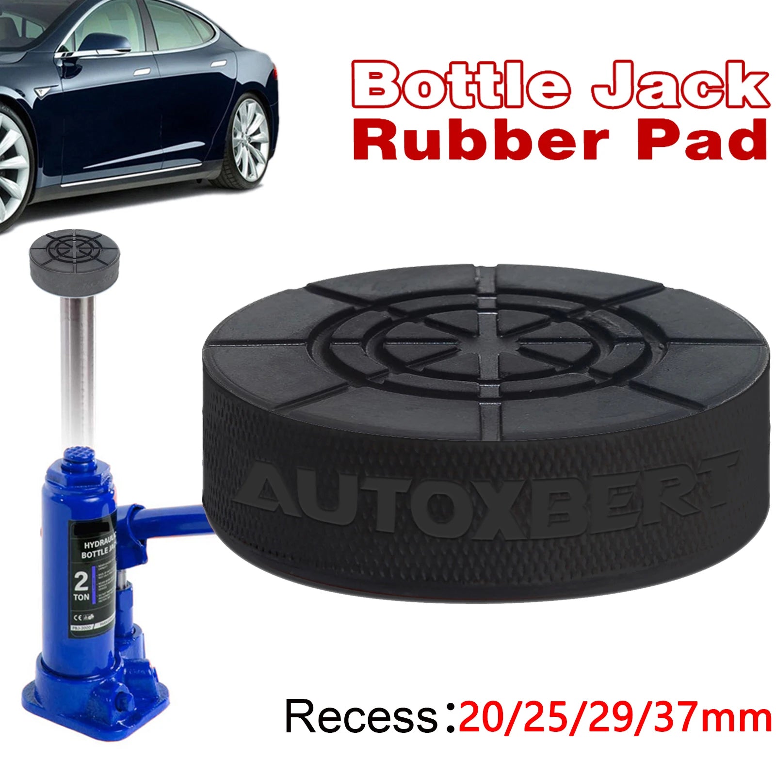 Rubber Bottle Jack Pad Protector Adapter Car Jacking Tool Pinch Weld Side Lifting Disk 20 25 29 37mm Hole 2 - 10t Bottle Jacks CM World
