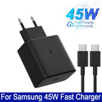Samsung 45w Super Fast Charger PD Adapter EU US Type C Cargador For Galaxy S26 S25 FE S24 Ultra S23 Plus A55 A56 M55 Tab S11 S10 Car Mobile World
