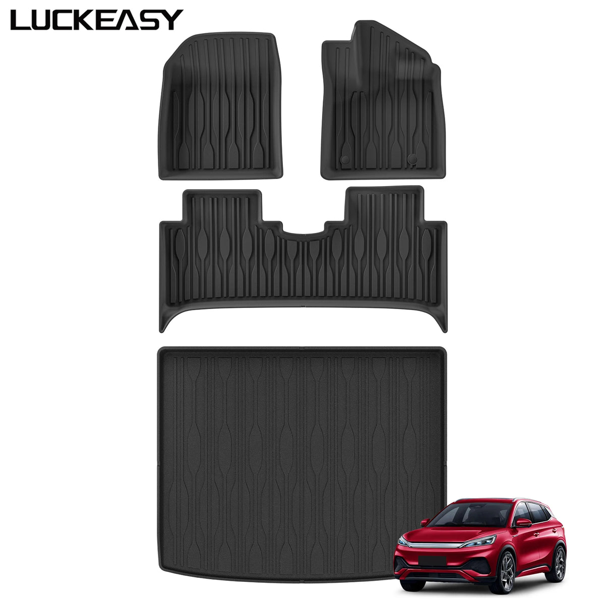 LUCKEASY Right Drive for BYD ATTO3 ATTO 3 YUAN PLUS 2023 2024 Car Floor Mats Protective Mat Cargo Liner Trunk Pad Accessories
