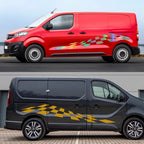 2PCS Car Door Side Stickers For Vauxhall Opel Vivaro Renault Trafic Graphics Camper Van Vinyl Film Decals Tuning Accessories