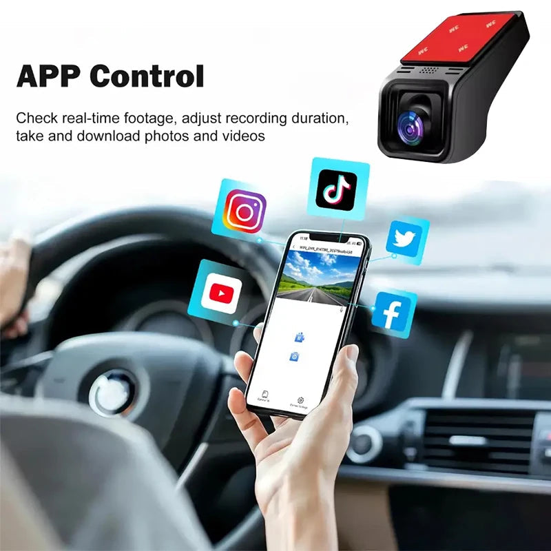 4K Car Dash Cam WiFi 2160P Rear View Reverse Camera 24H Parking Monitor Dual Channel DVR Recorder Night Vision Ultra HD Clear Car Mobile World