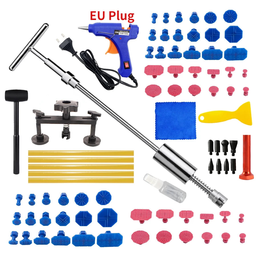 Auto Paintless Dent Repair Tools EU Plug Glue Gun Car Dent Repair Kit Dent Removal Kit Dent Remover Dent Puller for Cars Vehicle