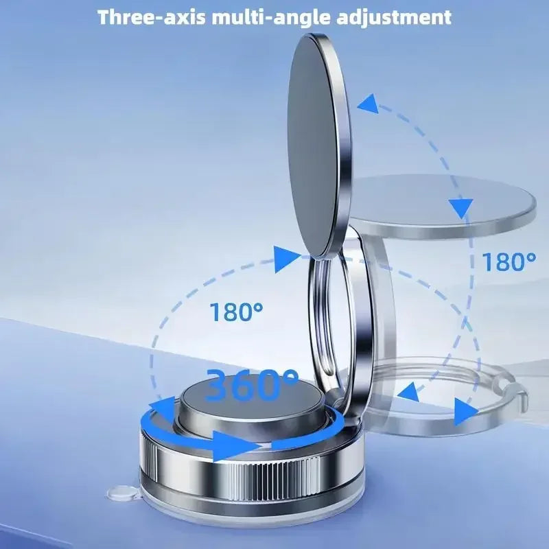 360° Foldable Magnetic Phone Mount! 2025 New Vacuum Suction Cup, Ultra-Strong Adsorption Alloy Bracket for Cars & Desktops CM World
