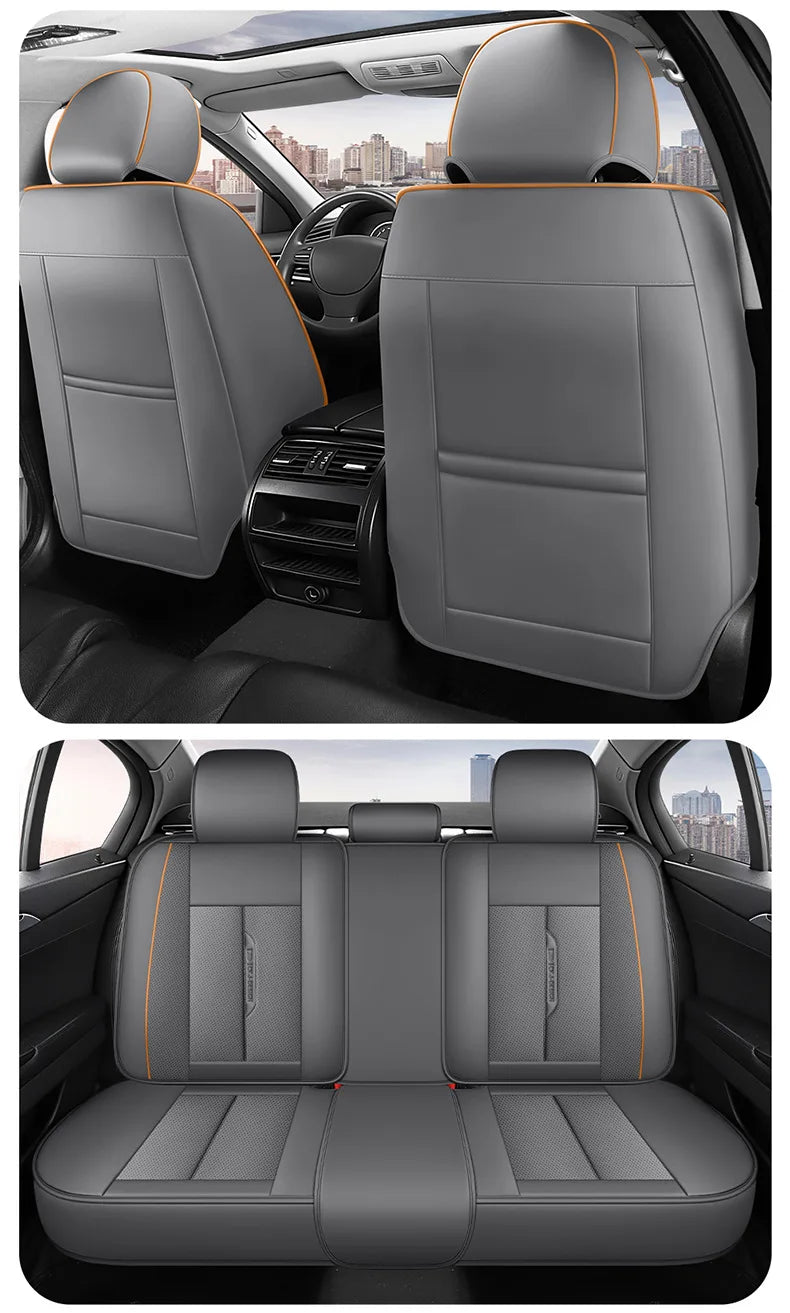 High Quality Nappa Leather Universal Car Seat Full Cover Perforated Nappa Leather Luxury Sedan SUV Seat Cushion Car Full Cover