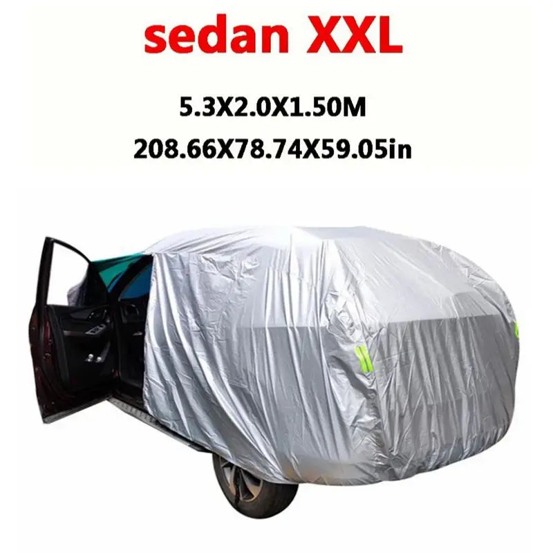 Universal SUV/Sedan Full Car Covers Outdoor Sun Rain Snow Protection UV Car Umbrella Silver S-XXL Auto Case Cover