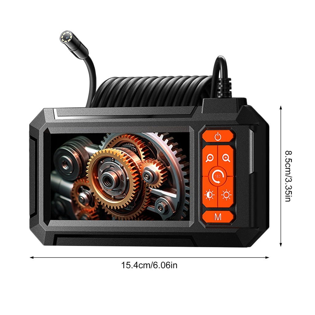 Industrial Endoscope 1080P Digital Borescope Inspection Camera 8mm IP67 Water-tight Sewer Camera with 4.3"  Screen 8 LED Lights