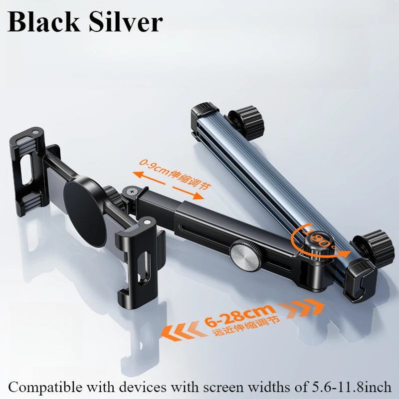 Hipacool Telescopic Car Phone Holder Tablet Seat Back Stand Headrest Adjustable Magneitc Car Tablet Bracket for Device 5.6-11.8“ CM World