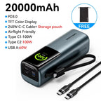 Vention 20000mAh 165w Power Bank PD Fast Charge Portable Powerbank for Laptop MacBook iPhone Xiaomi USB External Battery Charger Car Mobile World