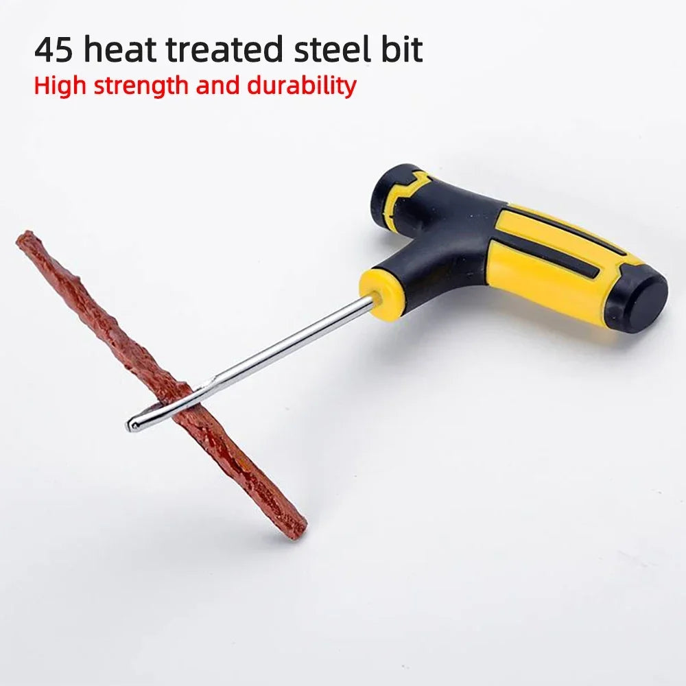 Car Tire Repair Kit Studding Tool with Rubber Strips Tool Puncture Plug Tool Set Glue Free Auto Motorcycle Repair Tire Film Nail CM World