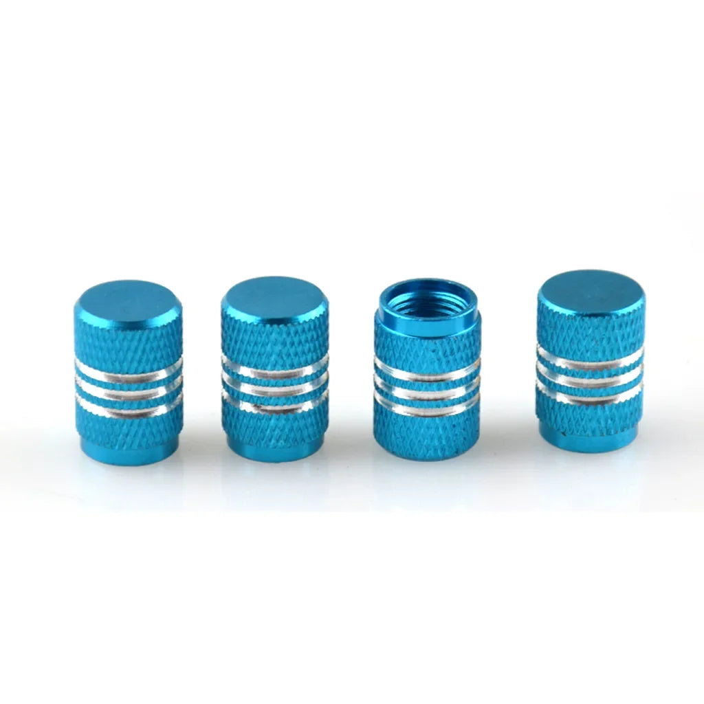 4PCS Car Tire Valve Stems Cap Knurling Style Tire Valve Cap Aluminum Tire Wheel Stem Air Valve Cap Universal Car Accessories CM World