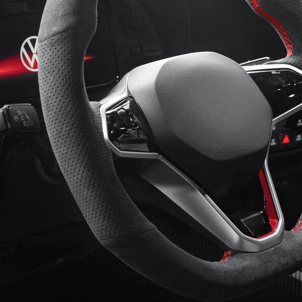 Hand Stitch Suede Car Steering Wheel Braid Cover For Volkswagen Golf 8 MK8 GTI Golf GTE 2020 2021 Auto Interior Accessories CM World