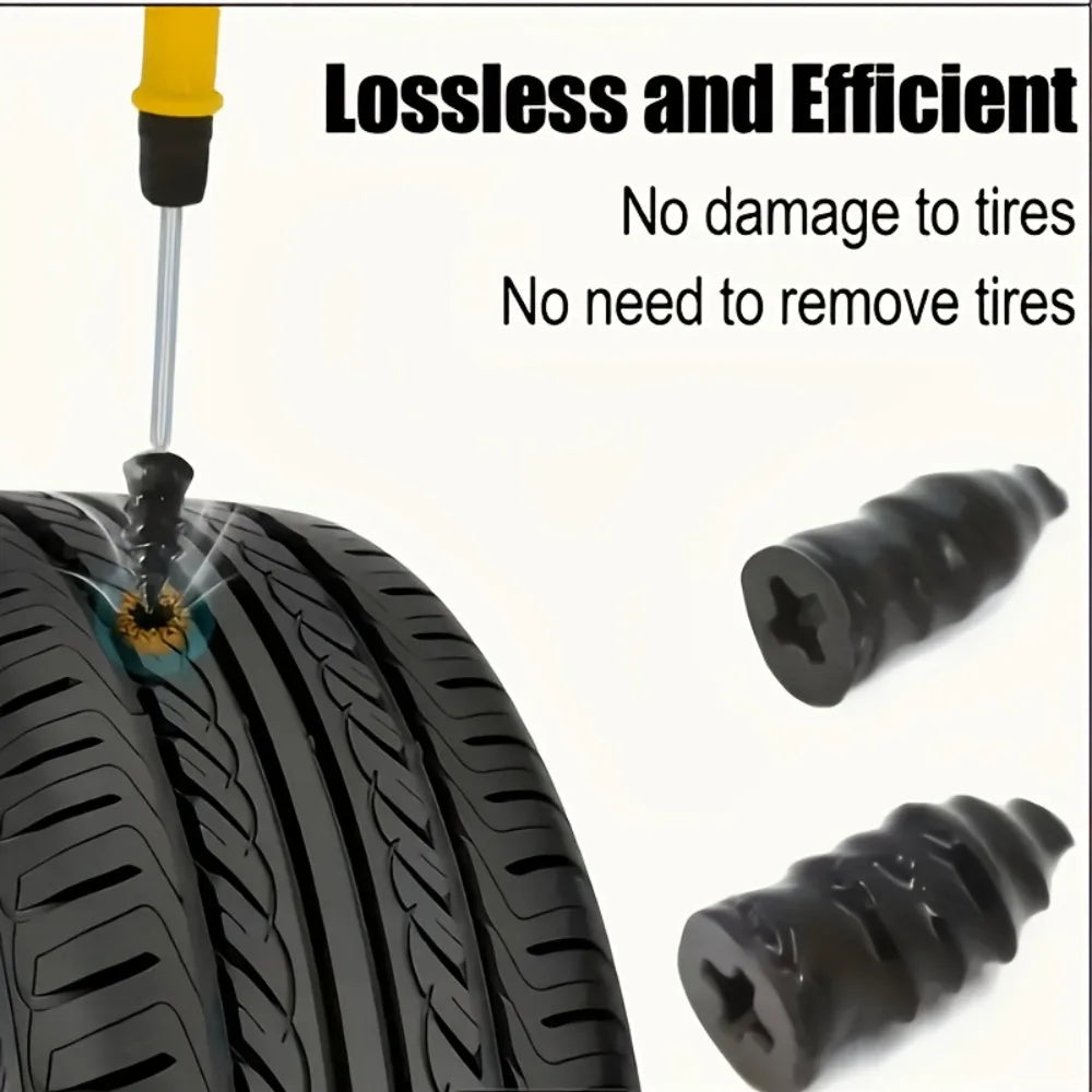 All-Vehicle Tire Rescue Kit - Heavy-Duty Repair Tools for Car/Truck/Motorcycle,Super glue,Self-Vulcanizing Plugs & Storage Case CM World