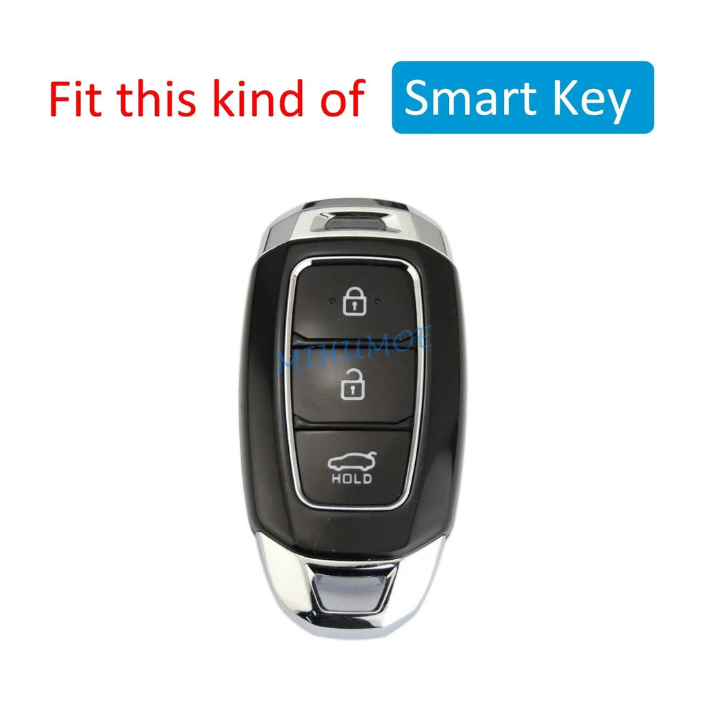 For Hyundai Carbon Fiber Car Smart Key Cover Case Chain Accessories Veloster Accent Palisade Elantra GT Venue Santa Fe Kona i30 CM World