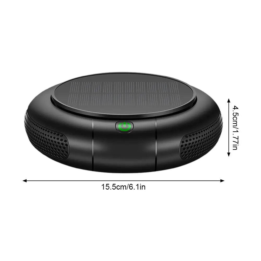 Car Air Purifier Solar/USB Powered, HEPA Filter & Negative Ion, Remove PM2.5/Smoke/Dust, 1200mAh Portable Auto Air Cleaner Car Mobile World