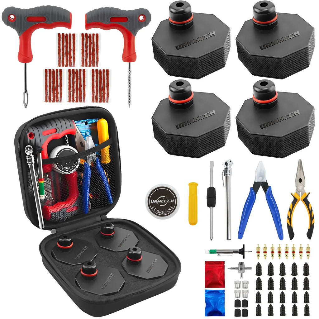 For Mach E Jack Pad with Tire Repair Tool Rubber Jack Puck for Ford Mustang 2024 2023 2022 2021 Tire Puncture Plug Needle Pliers CM World