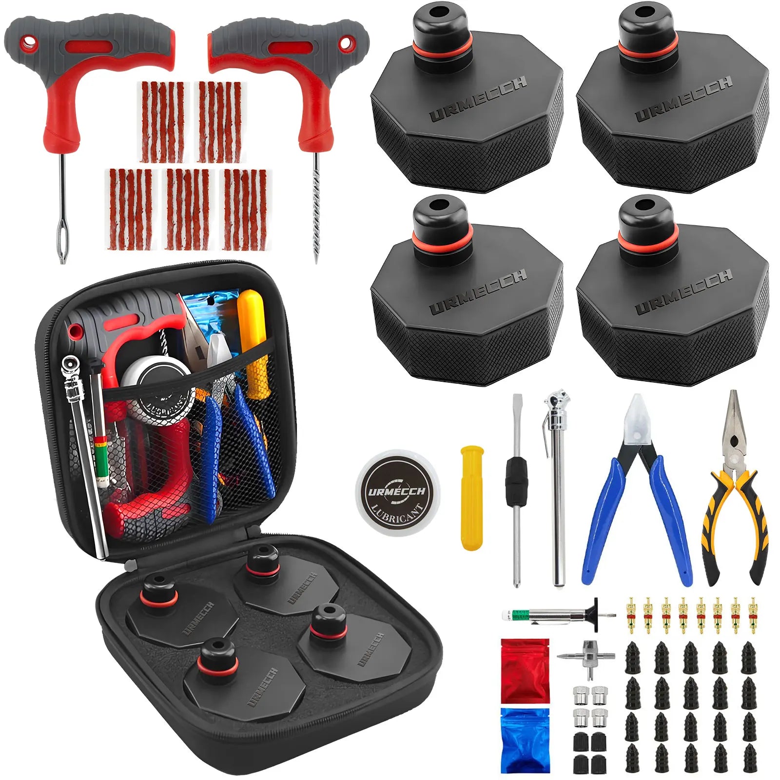 For Mach E Jack Pad with Tire Repair Tool Rubber Jack Puck for Ford Mustang 2024 2023 2022 2021 Tire Puncture Plug Needle Pliers CM World