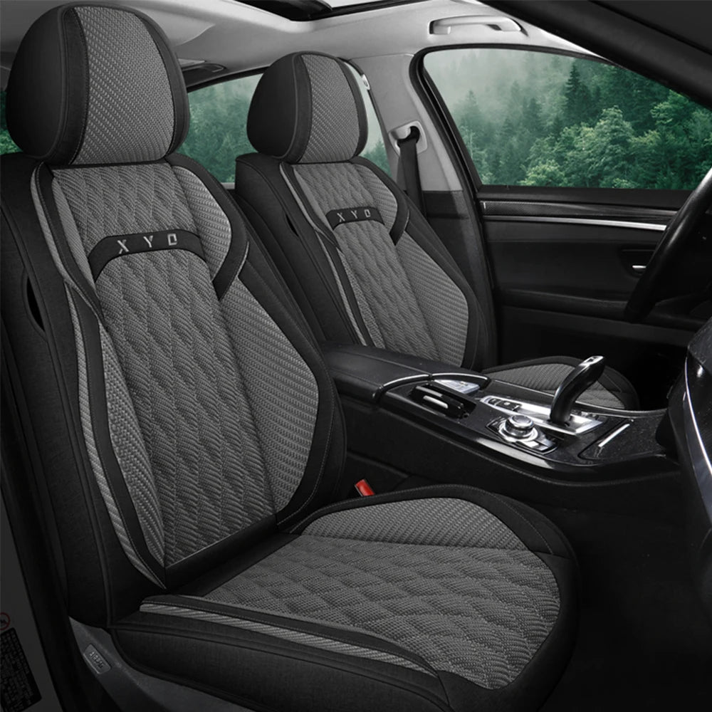 Universal Flax Car Seat Covers for Jeep Cherokee WK2 WJ 2004 2014 Patriot Wrangler Compass 2007 2019 Renegade for Vehicle Parts CM World