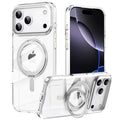 Magnetic 360°Rotation Stand Case for iPhone 17 Pro Max with Ring Holder Translucent Cover For iPhone 17 Pro Case
