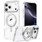 Magnetic 360°Rotation Stand Case for iPhone 17 Pro Max with Ring Holder Translucent Cover For iPhone 17 Pro Case