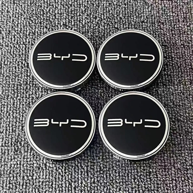 4pcs 55/58/68mm Car Wheel Center Hub Cap Badge Emblem Decal Wheel Sticker For BYD Atto 3 Yuan Plus Song Plus Seal Dolphin Seali CM World