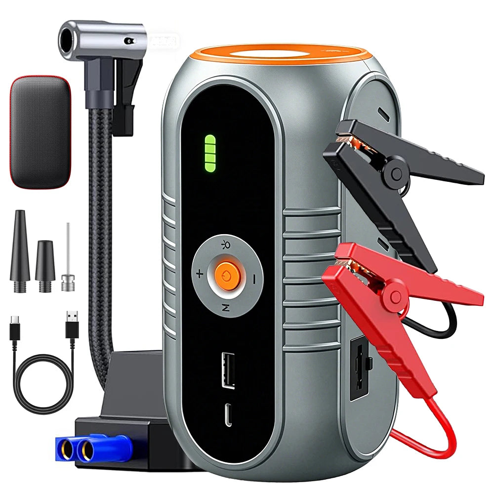 3000A Car Battery Jump Starter with Air Compressor 12V Auto Battery Booster 150PSI Air Pump Tire Inflator Car Jump Starter