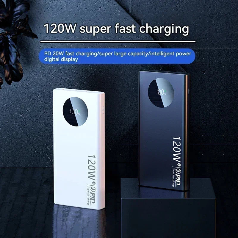 VIVO 50000mAh Power Bank 120W Super Fast Charging Digital Display Type-C USB Portable Charger For iPhone Samsung Huawei 2026 New Car Mobile World