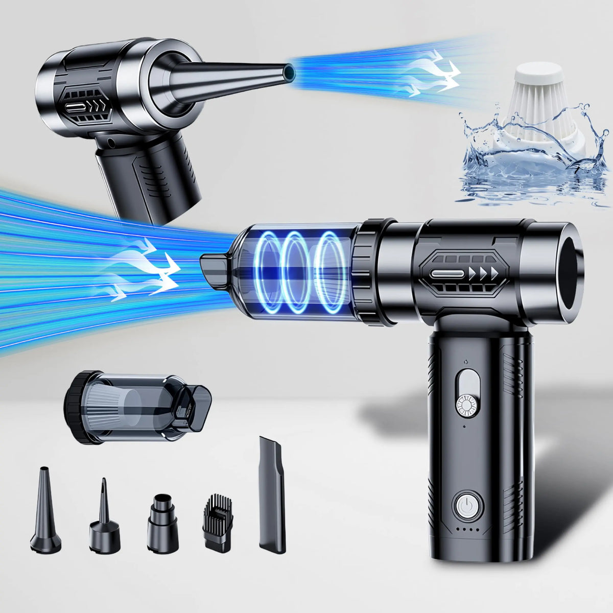 Portable Cordless Handheld Car Vacuum Cleaner, 16000Pa Rechargeable Mini Vacuum with Air Blower & Pump, for Home Office Pet Hair