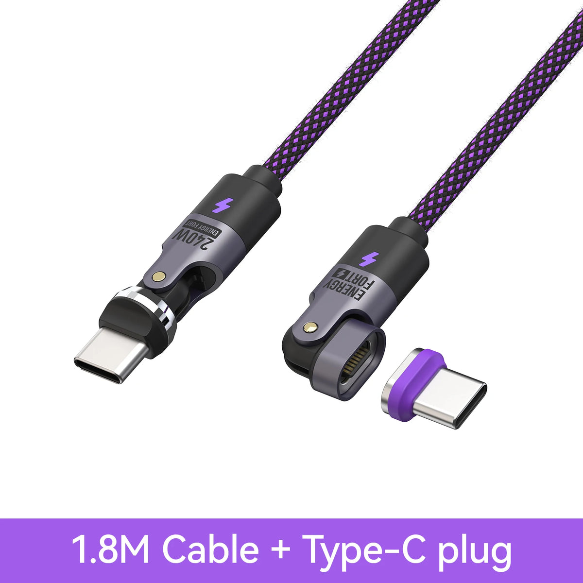 240W PD3.1 Fast Charging Cable 540° Rotation Type C 5A Cable nylon material  for iPhone MacBook Samsung UGREEN/Anker powerbank