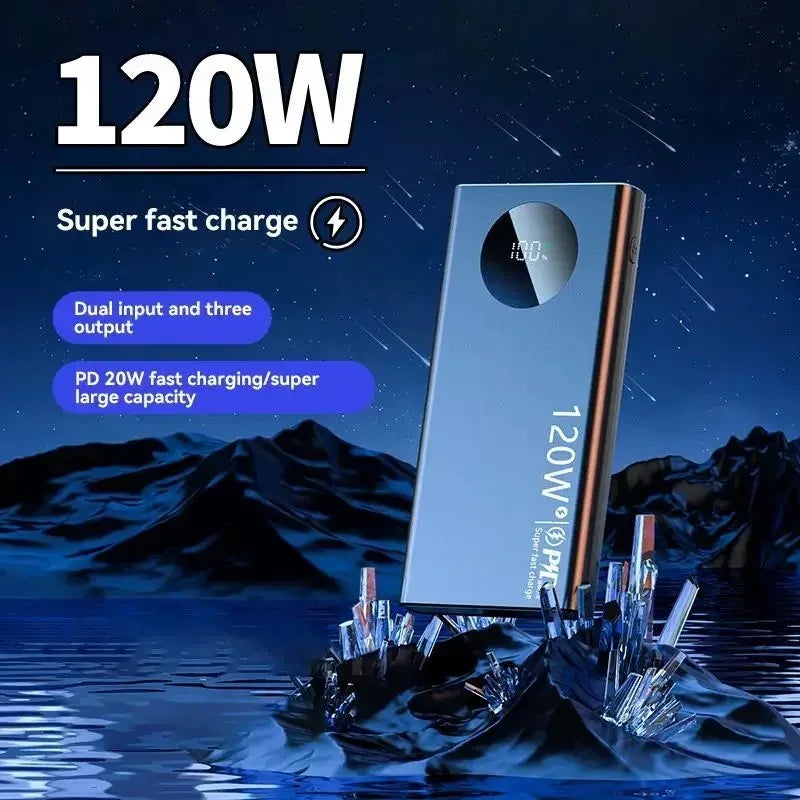 VIVO 50000mAh Power Bank 120W Super Fast Charging Digital Display Type-C USB Portable Charger For iPhone Samsung Huawei 2026 New Car Mobile World