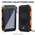 10000mAh Outdoor Solar Power Bank | Fast Charge Waterproof Shockproof Flashlight Compass In Stock Car Mobile World