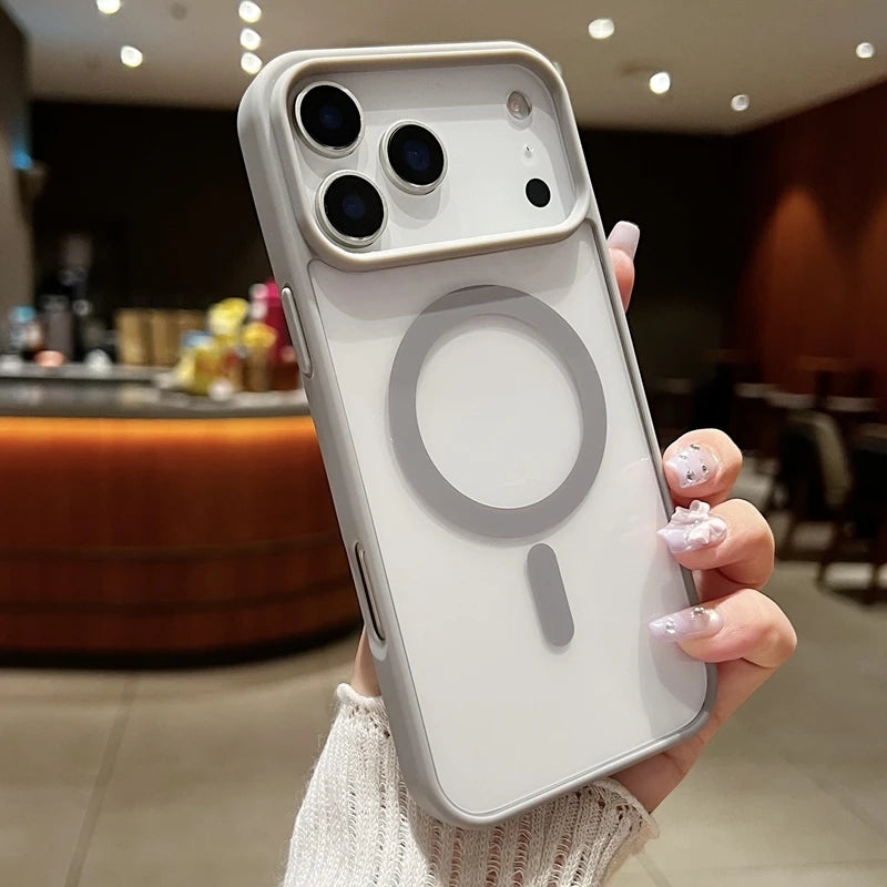 New 17 pro max Clear Magnetic Phone Case for iPhone 17 Air 17 pro max Magsafe Candy Color Transparent Protector Back Cover Car Mobile World