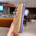 For Magsafe Wireless Charging Case For Samsung S26 Ultra S25 S24 S23 S22 S21 Plus Edge Metallic Paint Finish Soft Cover