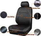 Premium Faux Leather Car Seat Covers Full Set, Airbag Compatible, Universal Fit for Cars Trucks SUVs CM World