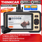 THINKSCAN 662 OBD2 Scan Tool Support CAN FD, Bi-direction Actuation 4 System Diagnosis 12 Reset Car Scanner Lifetime Free Update Car Mobile World